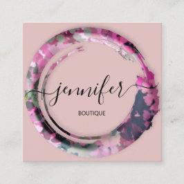 Tarjeta De Visita Cuadrada Tienda de Boutique Profesional Rosa de Camuflaje M