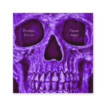 Tienda de tatuajes de cráneo gótico morado de borg