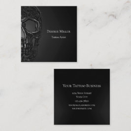 Tarjeta De Visita Cuadrada Tienda de tatuajes metálicos góticos de media cala