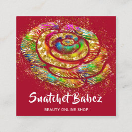 Tarjeta De Visita Cuadrada Tienda en línea: Plaza del logotipo del código QR