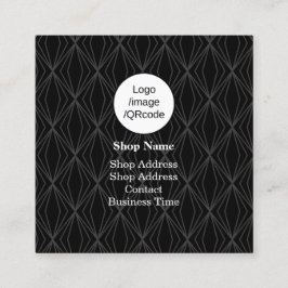 Tarjeta De Visita Cuadrada Tienda moderna de geometría negra