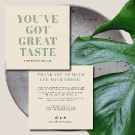 Tarjeta De Visita Cuadrada Tienes un gran gusto gracias