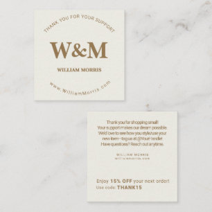 Tarjeta De Visita Cuadrada Tierra Bohemio Minimalista Empresa Agradecida