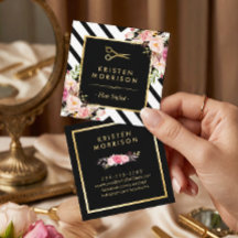 Tijeras de oro Flores Hair Estilista Salón de Bell