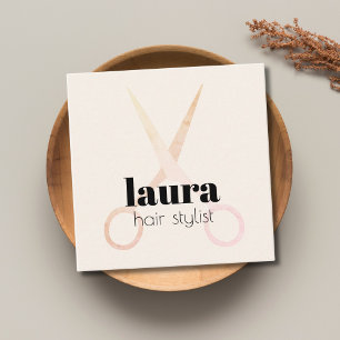 Tarjeta De Visita Cuadrada Tijeras de pastel elegante moderno en negrita 