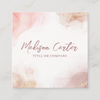 Tarjeta De Visita Cuadrada Tinta de alcohol de color líquido elegante