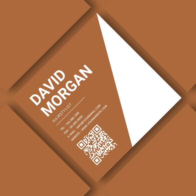 Tarjeta De Visita Cuadrada Tipografía en negrita Código Qr Terracota (Subido por el creador)