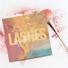 Tarjeta De Visita Cuadrada Tipografía moderna Belleza maquillaje Artista azot
