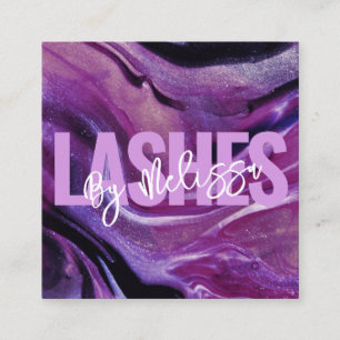 Tarjeta De Visita Cuadrada Tipografía moderna Belleza maquillaje Artista azot