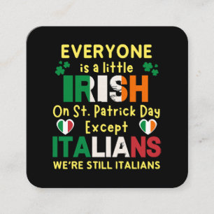 Tarjeta De Visita Cuadrada Todos son un poco irlandeses el día de San Patrici