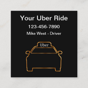 Tarjeta De Visita Cuadrada Toma de Viaje de Conductor de Uber Único y Elegant