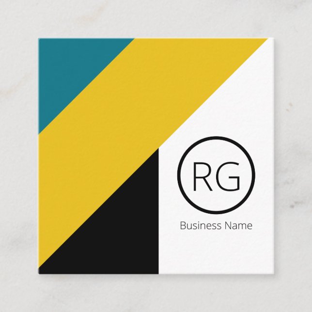 Tarjeta De Visita Cuadrada Tonos negrita modernos monogramados personalizados (Anverso)