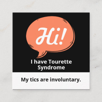 Tarjeta De Visita Cuadrada Tourette Syndrome Speech Bubble Volunteer Lanyard 