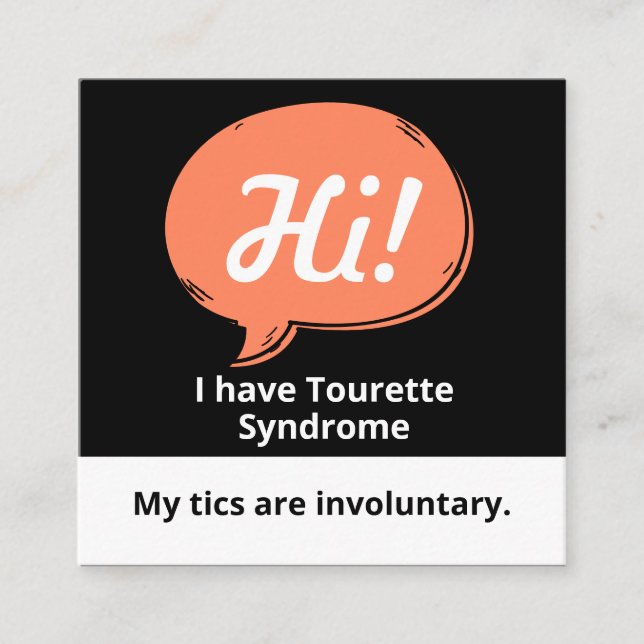 Tarjeta De Visita Cuadrada Tourette Syndrome Speech Bubble Volunteer Lanyard  (Anverso)