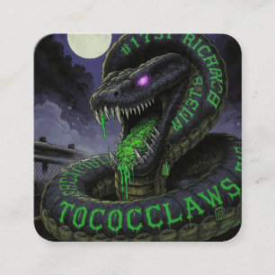 Tarjeta De Visita Cuadrada Toxocclaws Richards Serpiente - Goteo Tóxico Verde