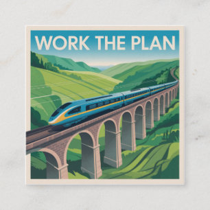 Tarjeta De Visita Cuadrada Trabaja El Plan