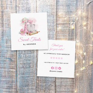 Tarjeta De Visita Cuadrada Trajes dulces rosados Gracias