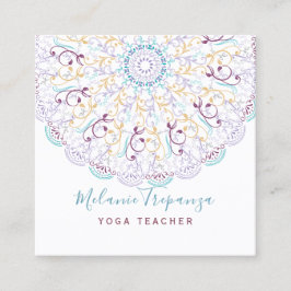 Tarjeta De Visita Cuadrada Tranquila floral Mandala meditación yoga