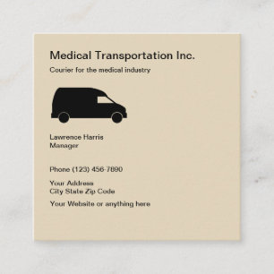 Tarjeta De Visita Cuadrada Transporte de la industria médica