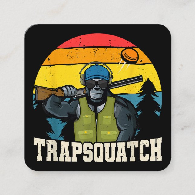 Tarjeta De Visita Cuadrada Trapsquatch Hombres de Tiro de arcilla divertida d (Anverso)