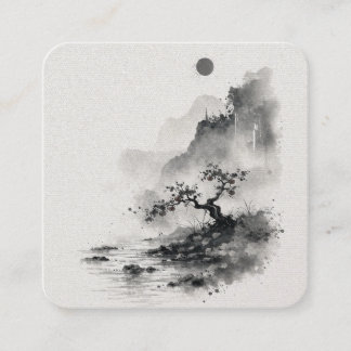 Tarjeta De Visita Cuadrada Tree by the Water Business Card