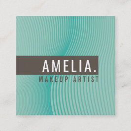 Tarjeta De Visita Cuadrada TRENDY MODERNO BUSINESS líneas curvadas minado jad