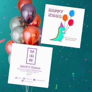 Tarjeta De Visita Cuadrada Trex lindo con el planificador Fiesta del niño de
