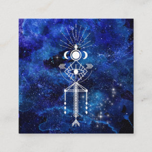Tarjeta De Visita Cuadrada *~* Tribal Sagrado Celestial Cosmic Aztec