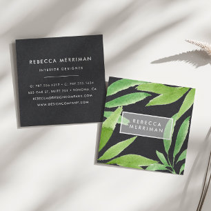 Tarjeta De Visita Cuadrada Tropical de medianoche