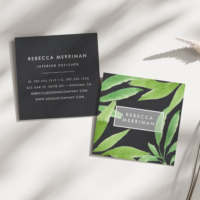 Tarjeta De Visita Cuadrada Tropical de medianoche (Subido por el creador)