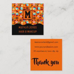 TARJETA DE VISITA CUADRADA TRUCO NOCTURNO O TRATAMIENTO DE HALLOWEB