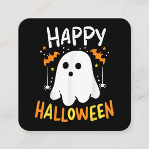 Tarjeta De Visita Cuadrada Truco O Trato Fantasma De Halloween