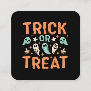 Tarjeta De Visita Cuadrada Truco o truco de Halloween