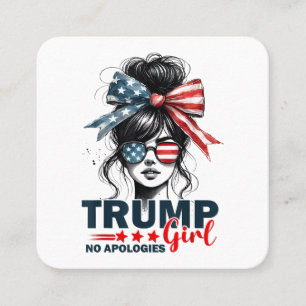 Tarjeta De Visita Cuadrada Trump Chica sin disculpas gafas de sol ruidosas