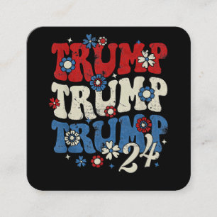 Tarjeta De Visita Cuadrada Trump Trump Trump 2024 Retro 