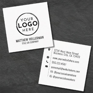 Tarjeta De Visita Cuadrada Tu Logo Profesional Minimalista