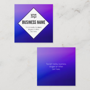 Tarjeta De Visita Cuadrada Tu logotipo y texto personalizable Ombre púrpura