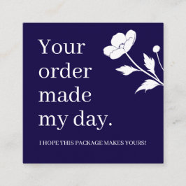 Tarjeta De Visita Cuadrada Tu pedido alegró mi día Gracias Cliente 