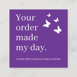 Tarjeta De Visita Cuadrada Tu pedido alegró mi día Gracias Cliente 