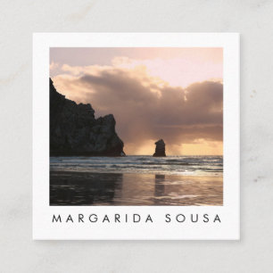 Tarjeta De Visita Cuadrada Turismo fotográfico de Morro Rock Ocean Beach