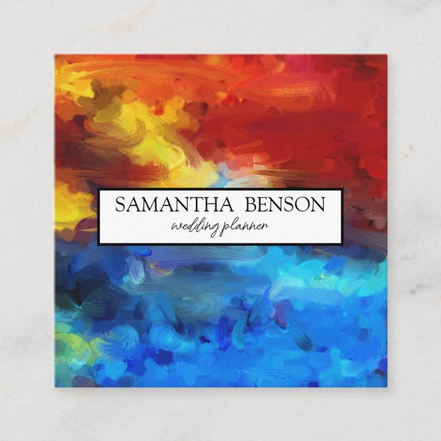 Tarjeta De Visita Cuadrada Turquesa acuarela Planner Square Busine (Anverso)