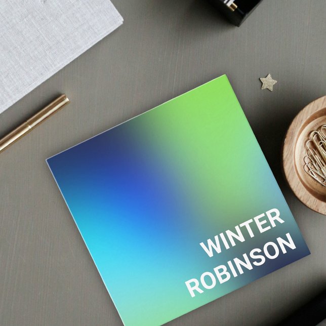 Tarjeta De Visita Cuadrada Turquesa holográfica azul moderno (Hologram gradient design for stylish business card )