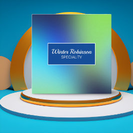 Tarjeta De Visita Cuadrada turquesa verde holográfico de moda con marco