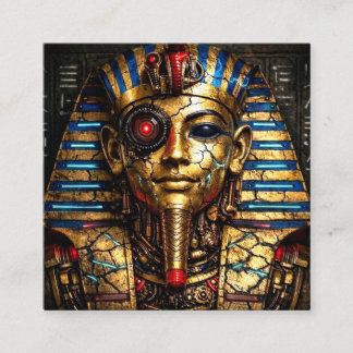 Tarjeta De Visita Cuadrada Tutankhamun 2.0: The Cyber King