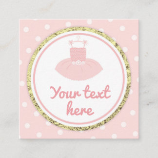 Tarjeta De Visita Cuadrada Tutu Baby Shower Favor Tag