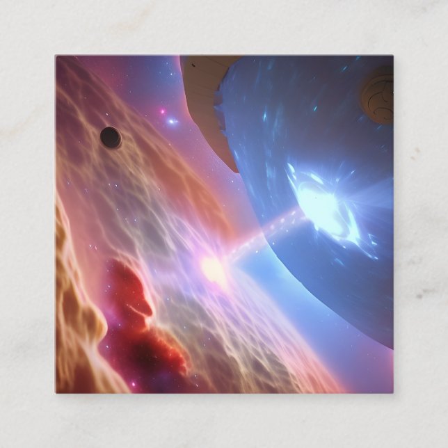 Tarjeta De Visita Cuadrada Ufo Galaxy Nebula (Anverso)