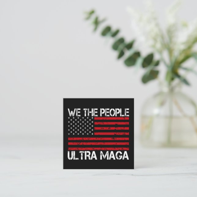 Tarjeta De Visita Cuadrada Ultra Maga Pro Trump 2024 Funny Republicano (Anverso de pie)