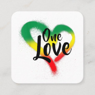 Tarjeta De Visita Cuadrada Un amor, un corazón reggae vibes