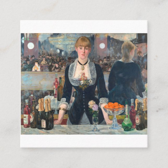 Tarjeta De Visita Cuadrada Un Bar En El Folies Bergere - Edouard Manet (Anverso)
