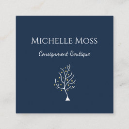 Tarjeta De Visita Cuadrada Un caprichoso árbol de boho de la vida dibujando a